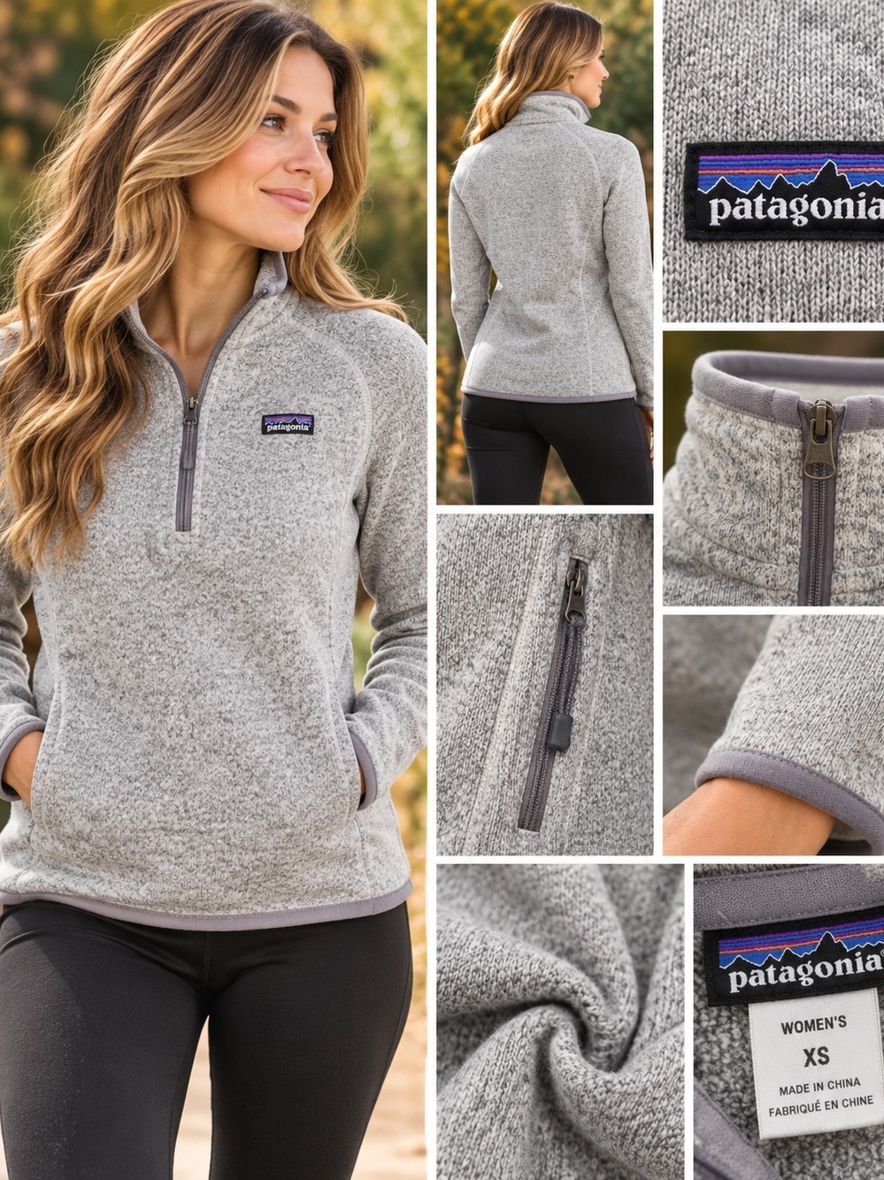 Patagonia Women's Light Gray Half-Zip Fleece Pullover